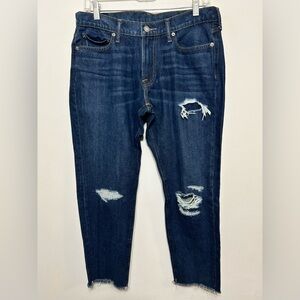 Abercrombie and Fitch Rustin Athletic Slim Cropped Raw Hem Jeans